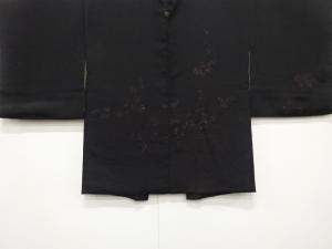 大正ロマン 漆 枝葉模様織り出し 一つ紋 絵羽織